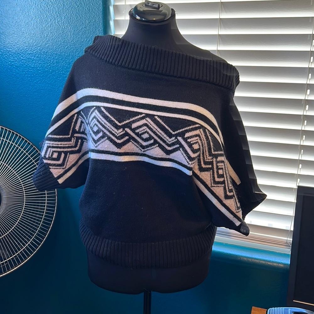 WHBM one shoulder short sleeve sweater